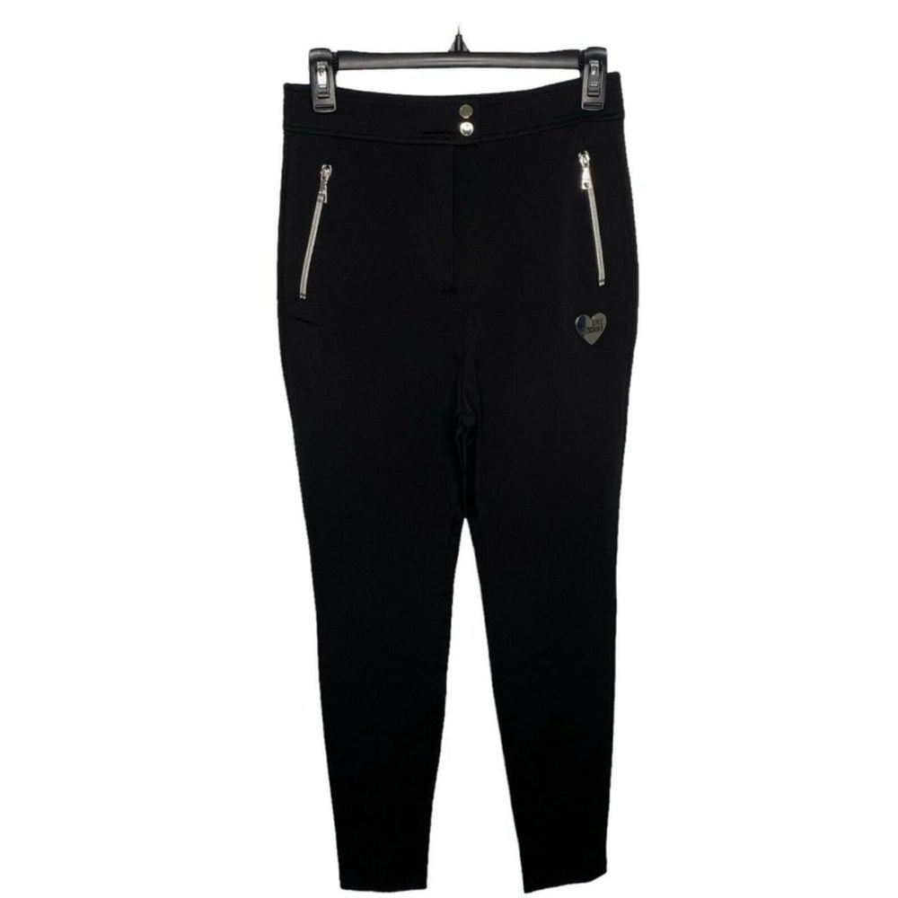 Love Moschino Black Heart Logo High Rise Skinny Pants